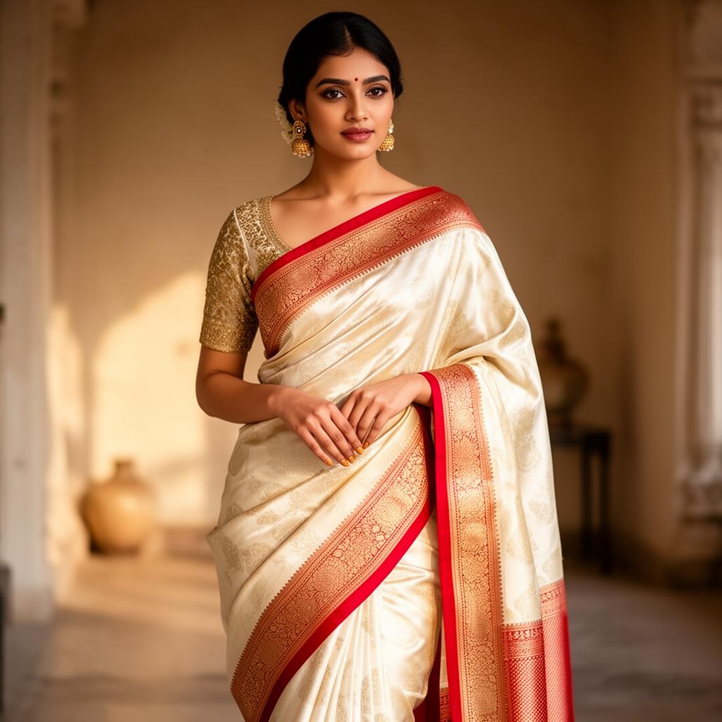 Banarasi Ivory Saree